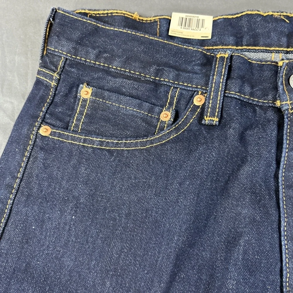 NWT - Levis Levi Strauss 505 Regular Dark Blue Denim Mens Jeans Sz 33 X 34